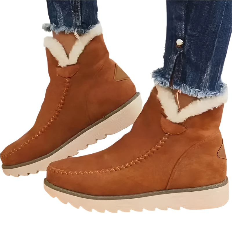 Bottes Femme en Peluche Chaude Style Élégant