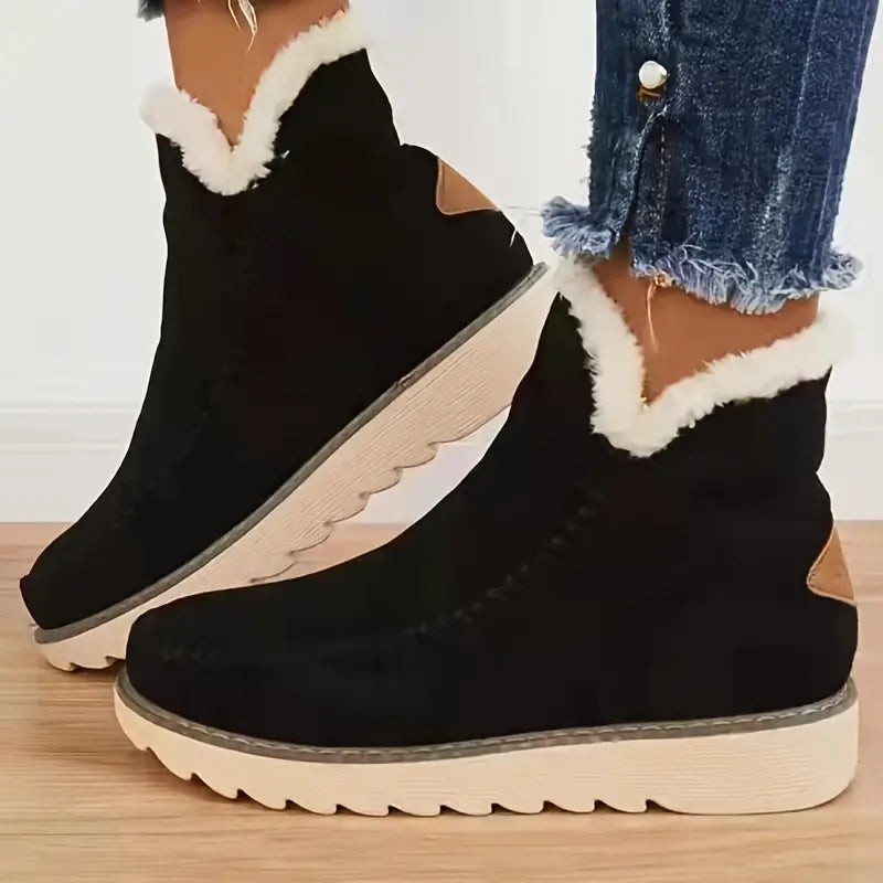 Bottes Femme en Peluche Chaude Style Élégant