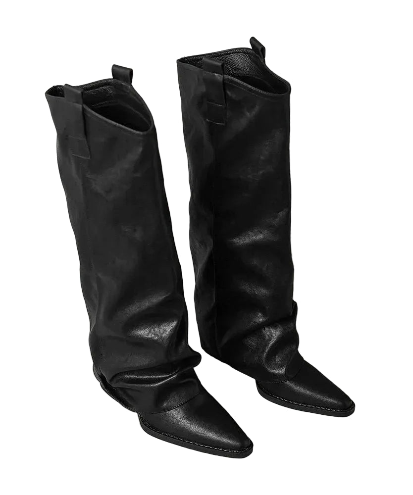 Bottes Hiver Femme Souples à Bout Pointu et Semelles Épaisses 4