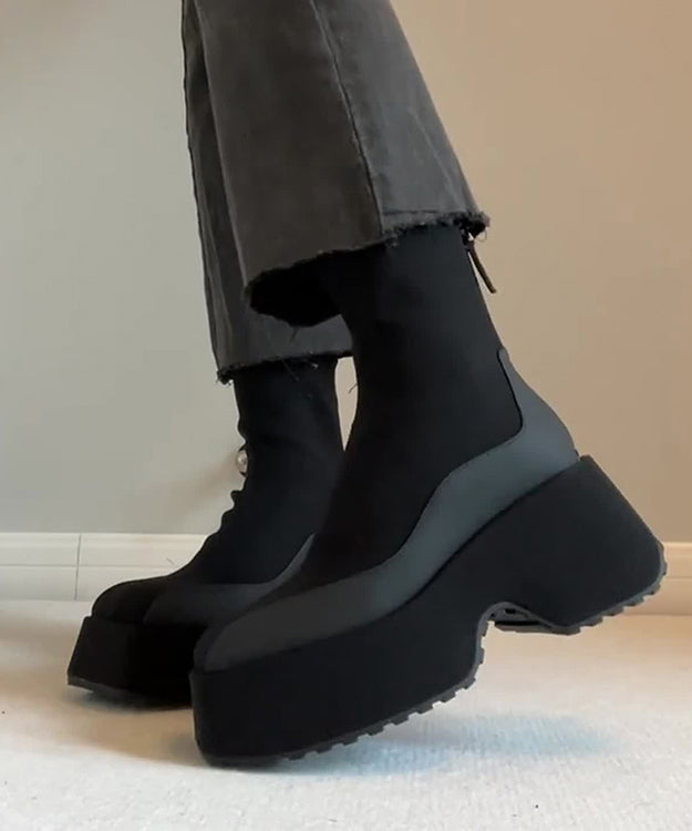 Bottes à plateforme tendance avec fermeture éclair 1