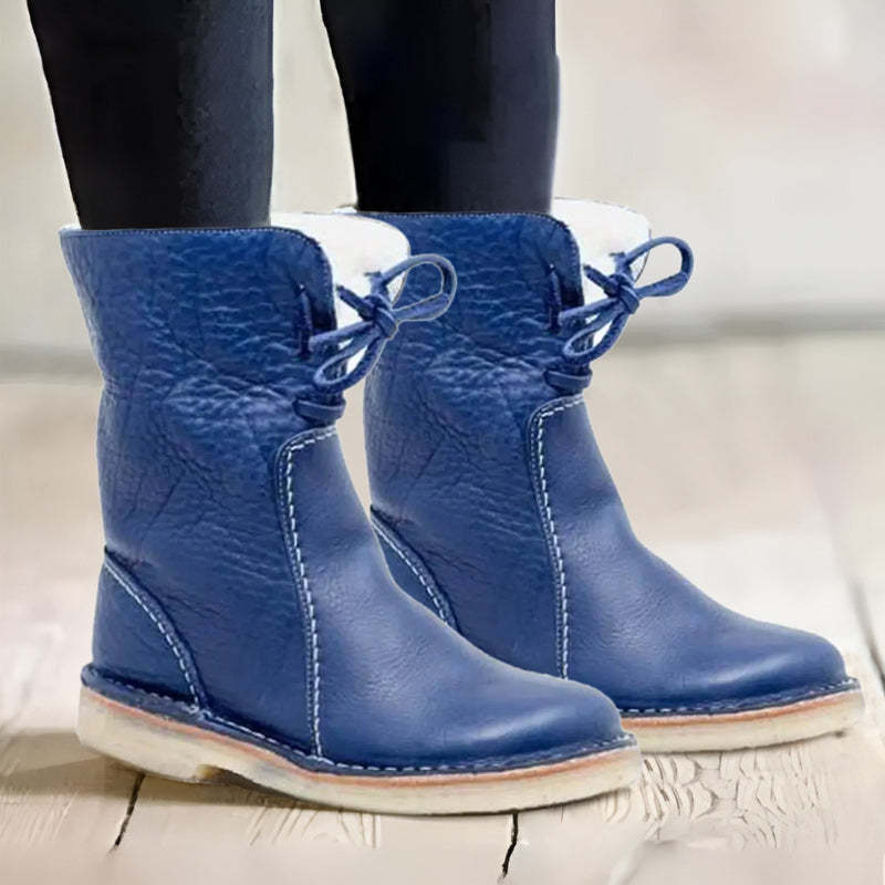 Bottes d'Hiver Femme Imperméables en Cuir 9
