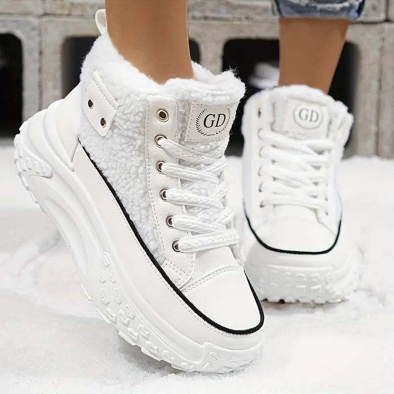 Bottes de neige pour femmes en velours avec doublure chaude 2