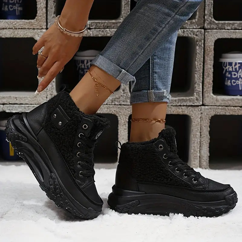 Bottes de neige pour femmes en velours avec doublure chaude 4