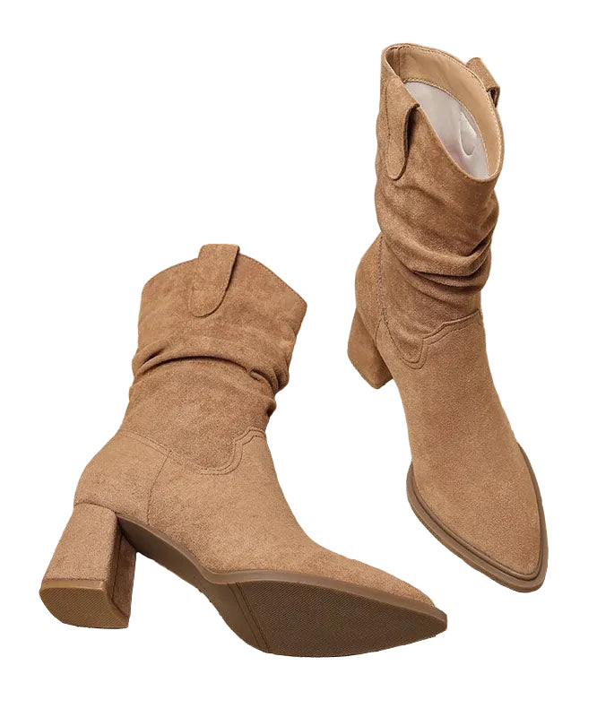 Bottes pour femme à bout pointu et semelles épaisses 0