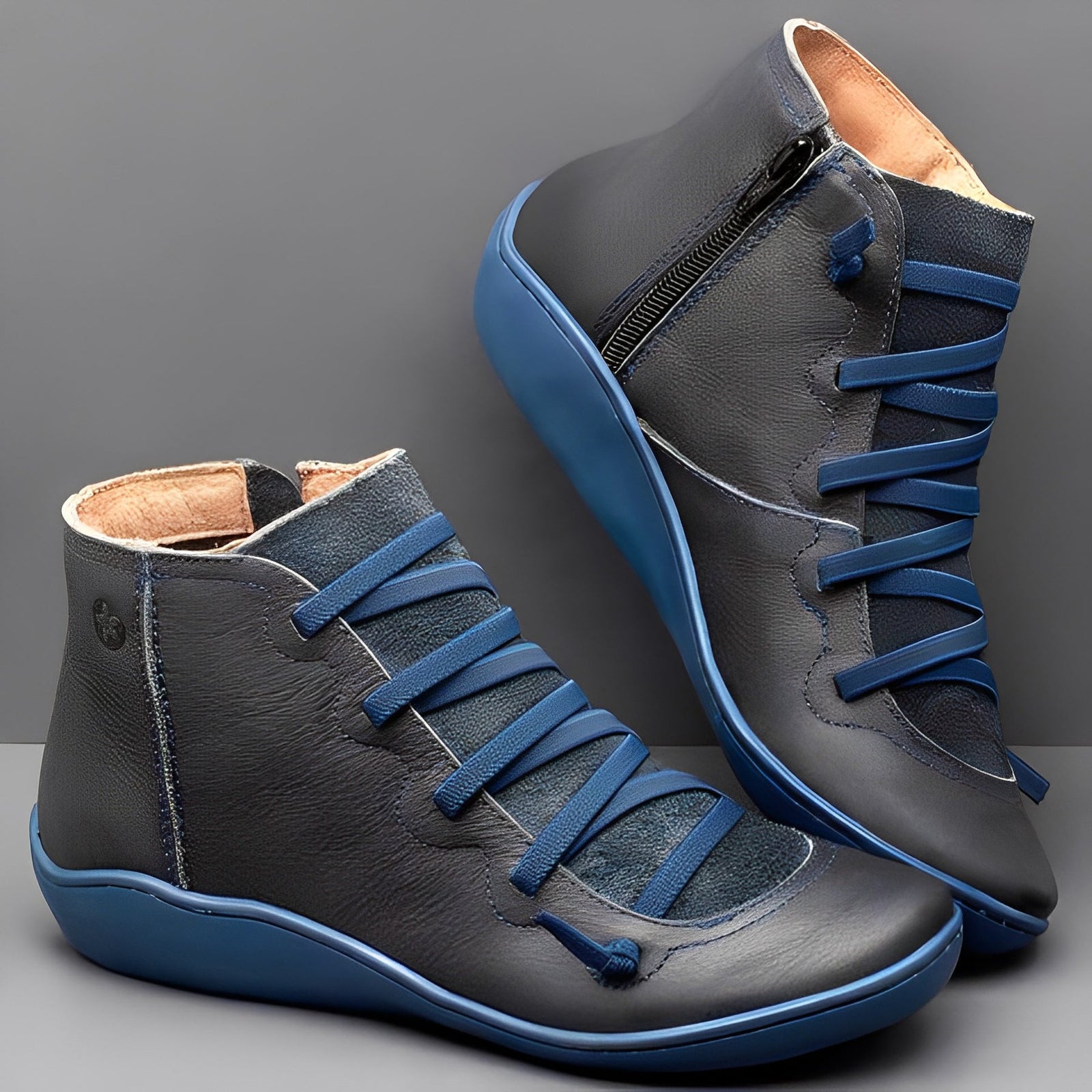 Bottines à Lacets pour Femmes avec Fermeture Éclair 4