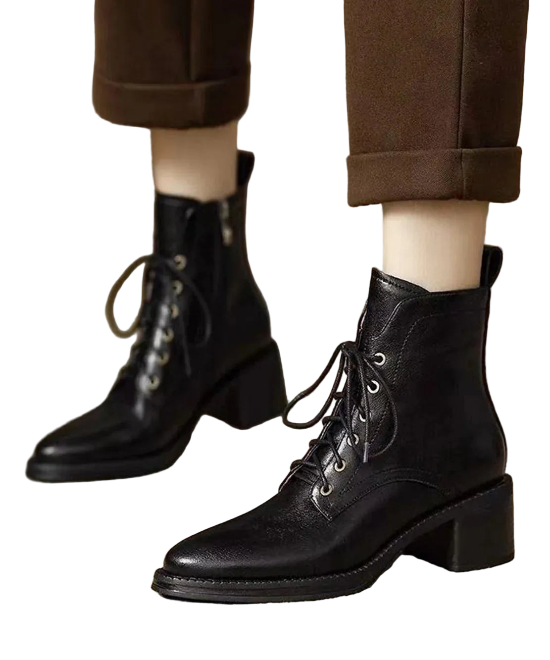 Bottines à lacets pour femme bout pointu 0