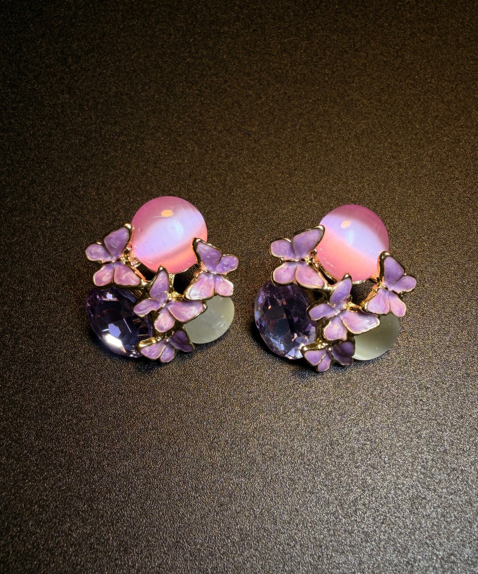 Boucles d'oreilles Femme Cristal Iris Design Élégant 2