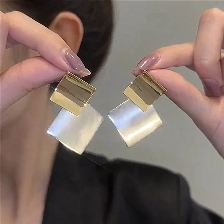 Boucles d'oreilles Femme Pendantes Design Superposé Moderne 0