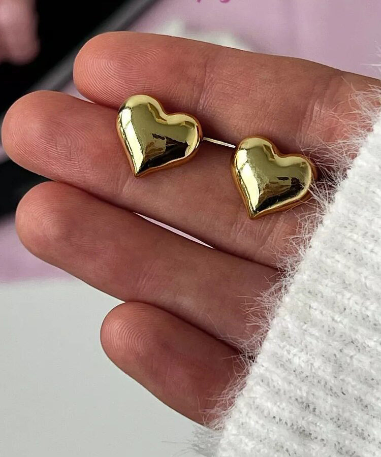 Boucles d'oreilles femme forme cœur design délicat 2