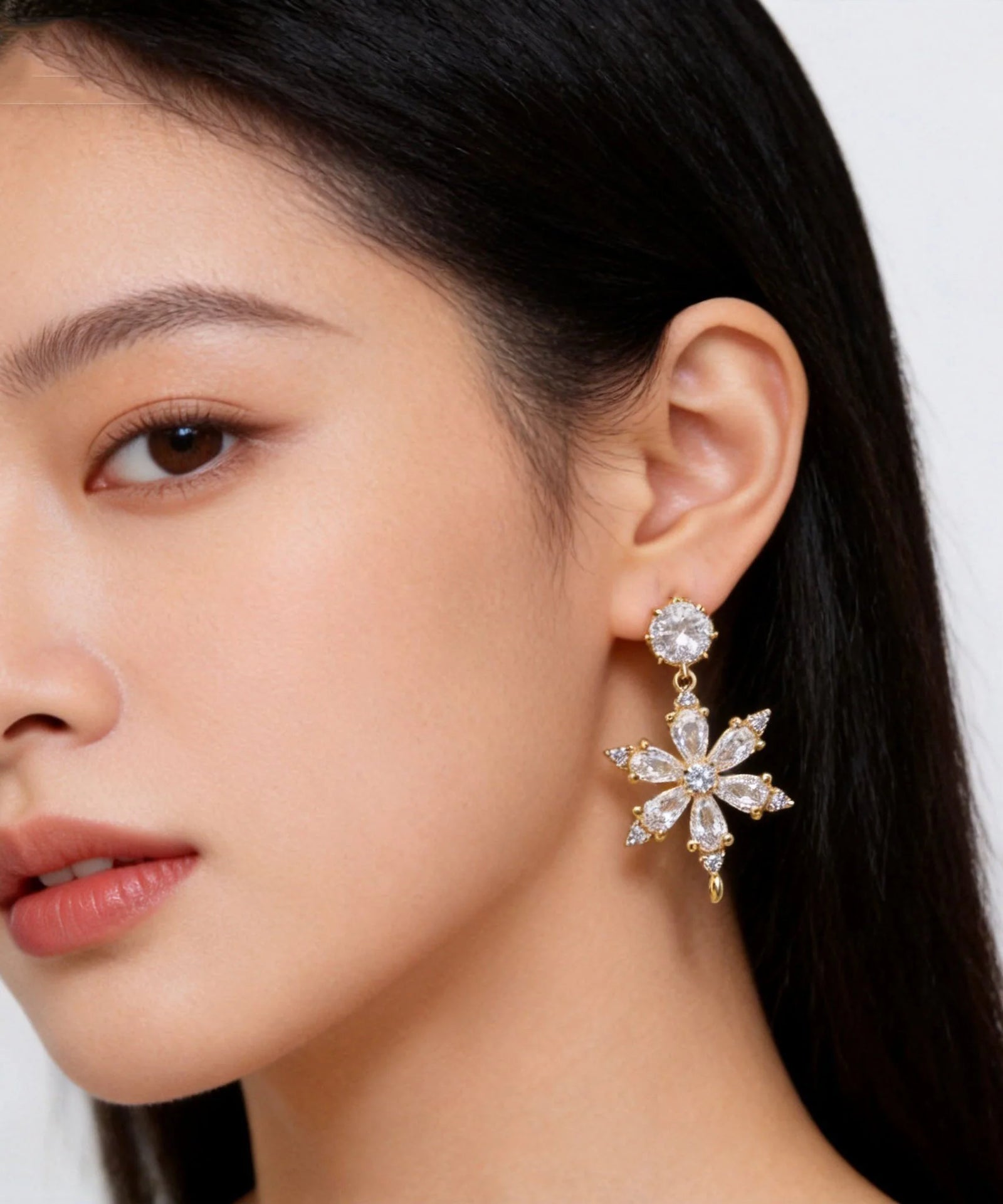 Boucles d'oreilles pendantes pour femme avec zircon étincelant 2