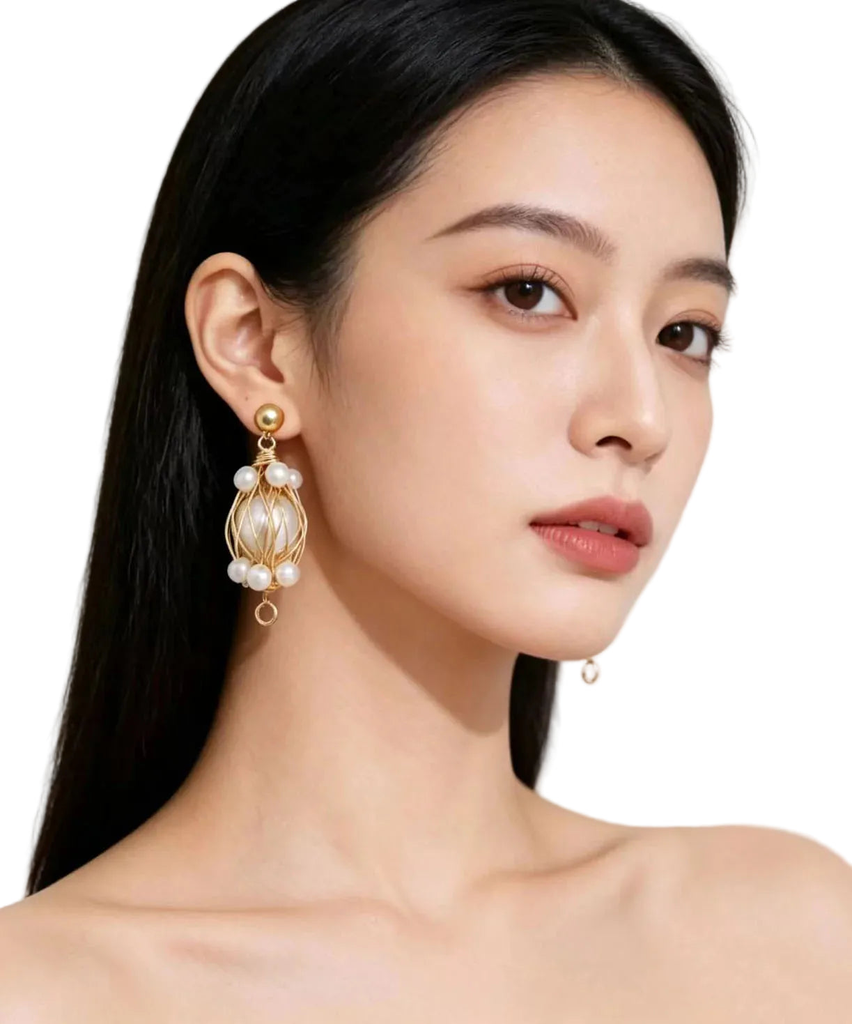 Boucles d'oreilles pendantes pour femme style perles enroulées 3
