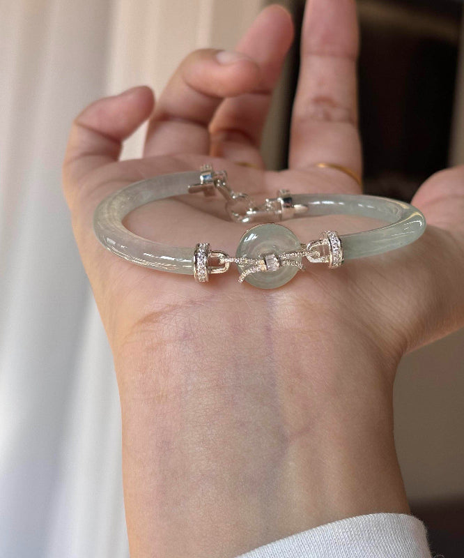 Bracelet Femme Incrusté Jade Design Raffiné 2