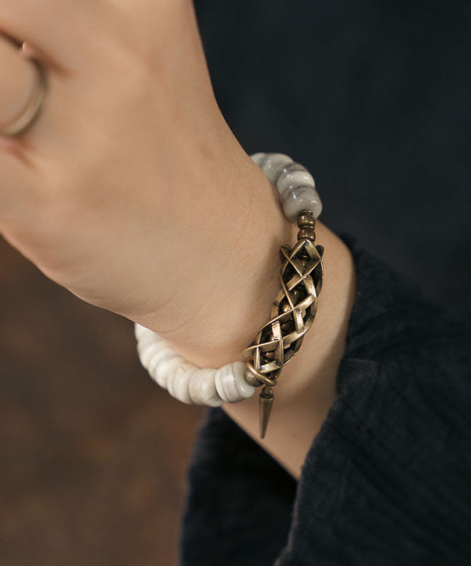 Bracelet Homme Style Vintage en Cuivre et Jade 2