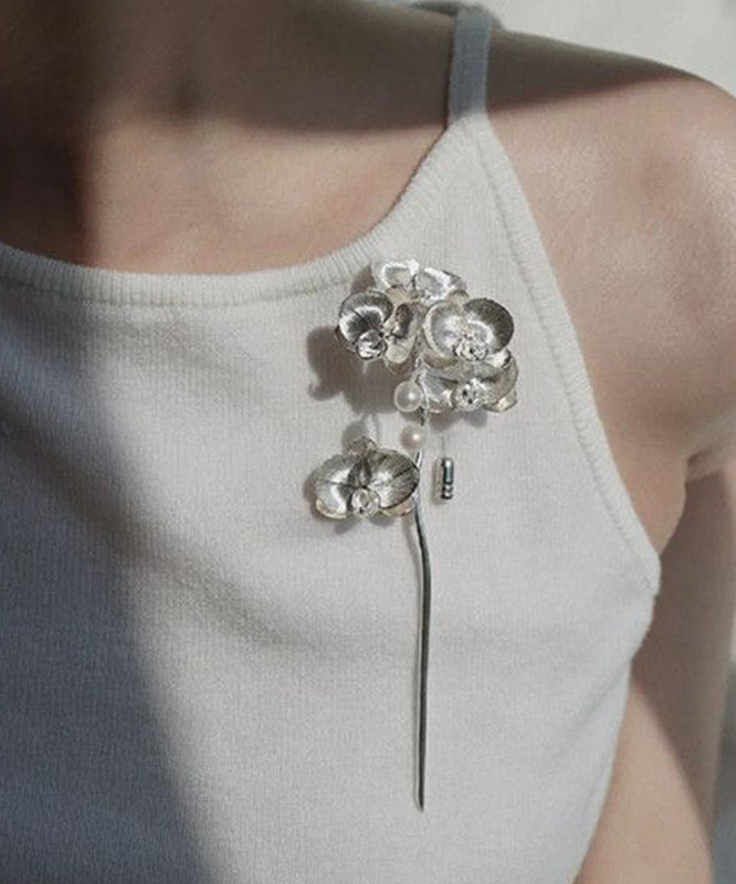 Broche Femme Style Rétro Perles Phalaenopsis 0