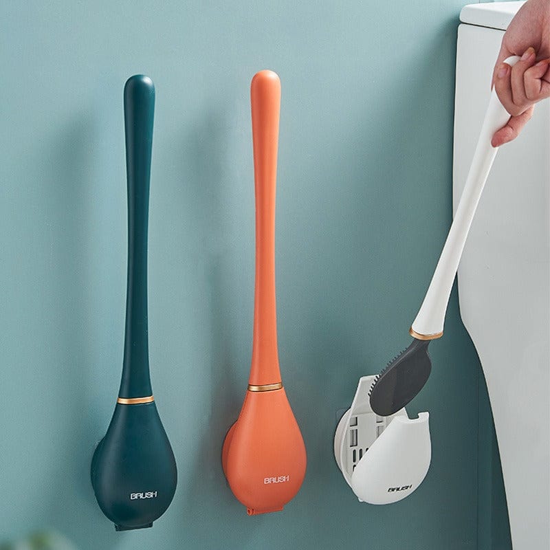 Brosse WC Silicone avec Poignée Ergonomique et Support Mural 1