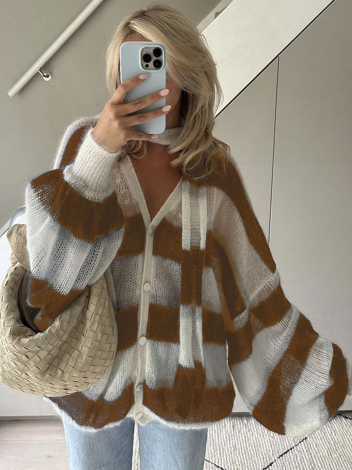Cardigan Ample à Rayures pour Femme 6