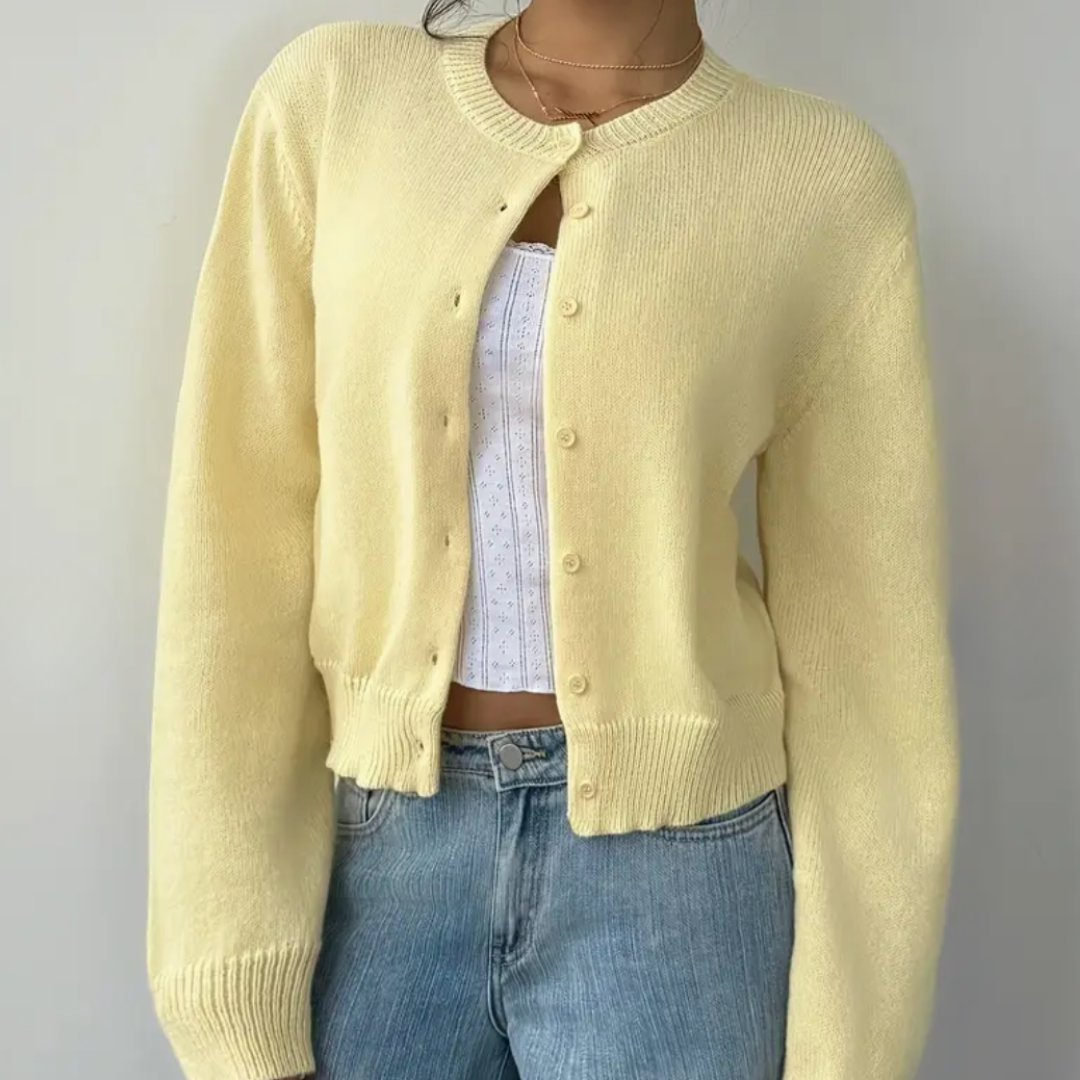 Cardigan Court à Boutons pour Femme Printemps 9