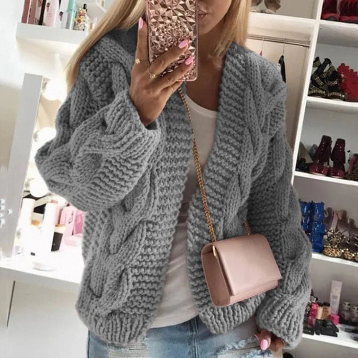 Cardigan Femme Ample à Boutons Pour Jours Froids 2