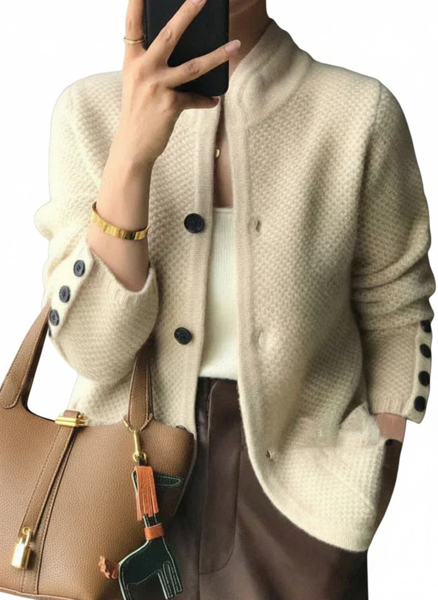 Cardigan Femme Chic à Col Montant 0