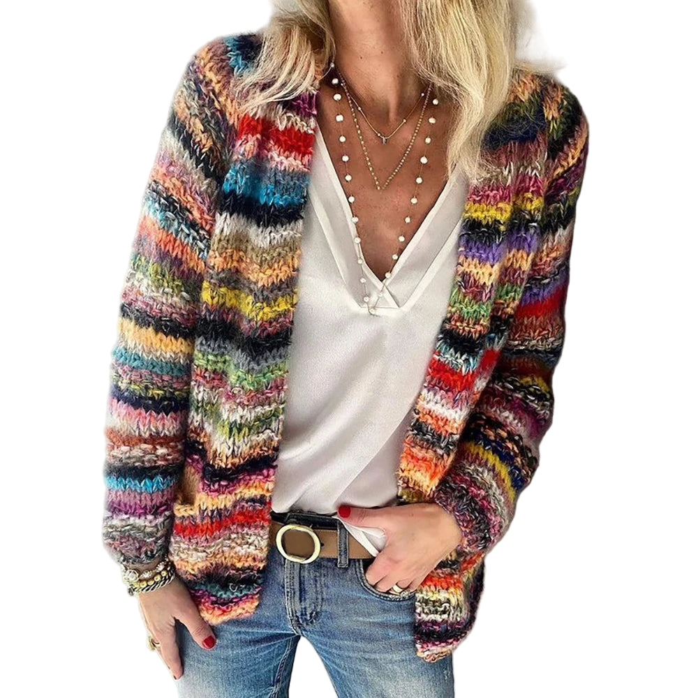 Cardigan Femme Décontracté Maille Tricotée 0