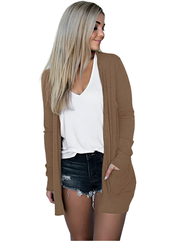 Cardigan Femme Long Sleeve Tricot Polyester Spandex 0