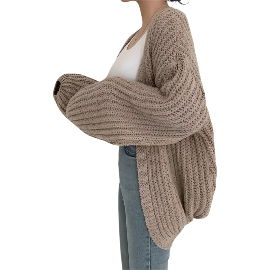 Cardigan Femme Oversize Tricot Épais Chaud 0
