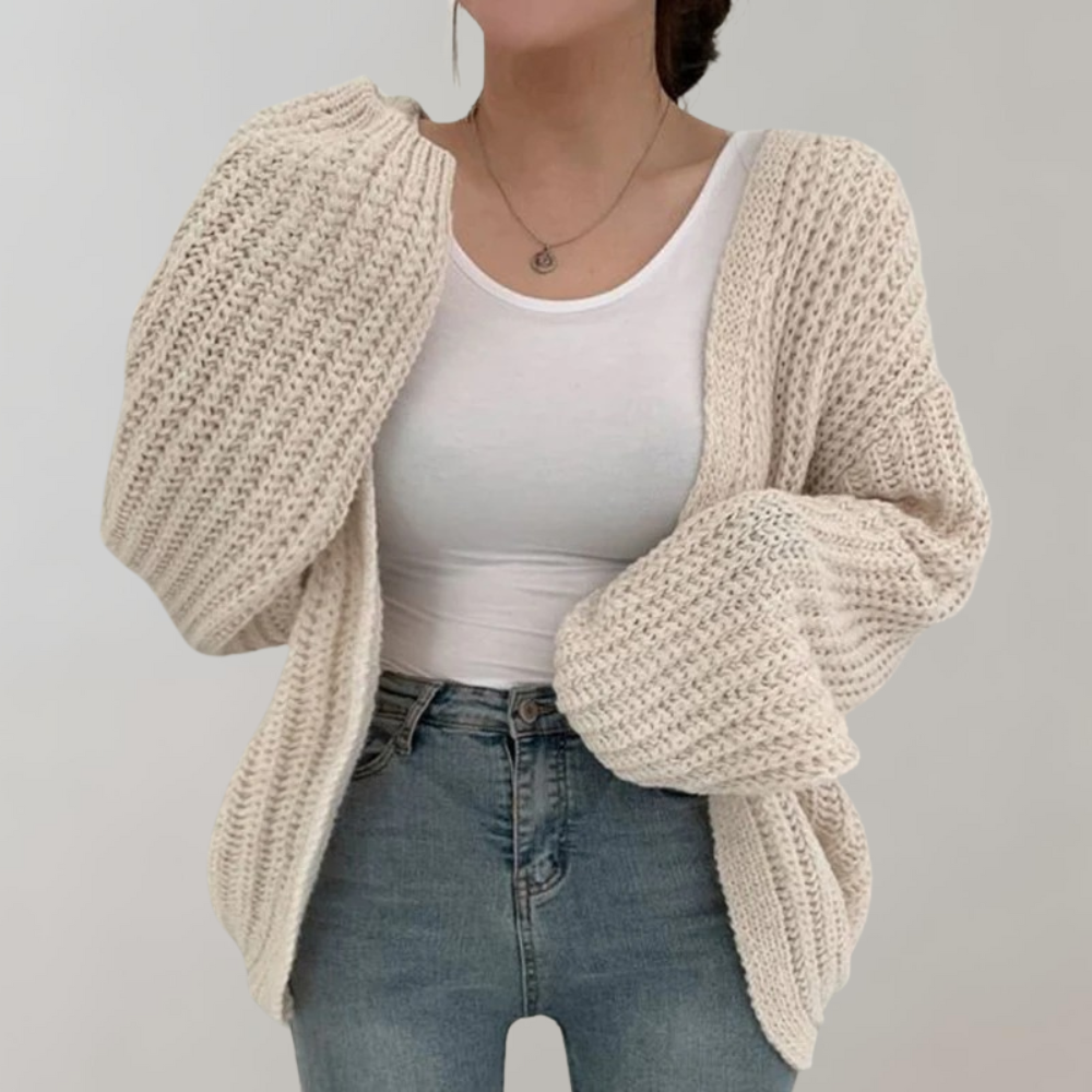 Cardigan Femme Oversize Tricot Épais Chaud 3