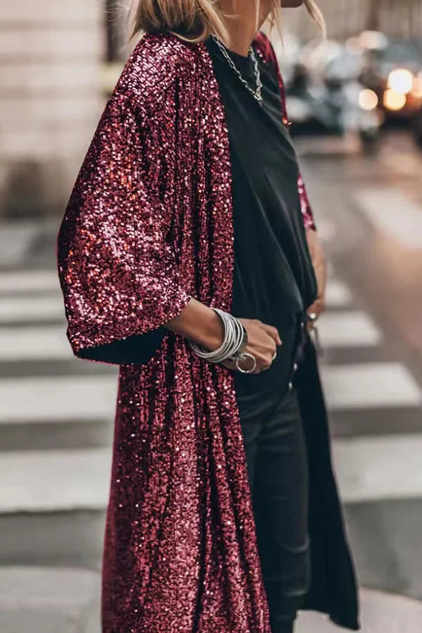 Cardigan Femme à Sequins Brillants 5