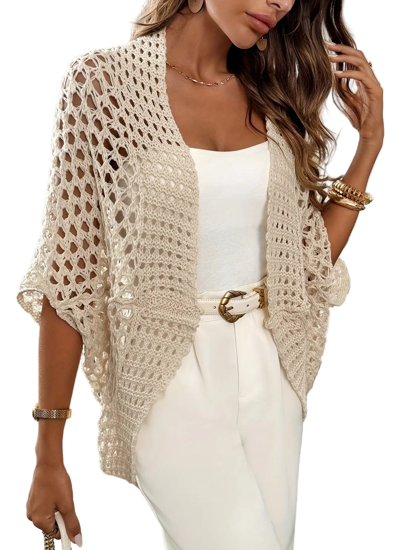 Cardigan Ouvert Drapé pour Femme Hiver 0