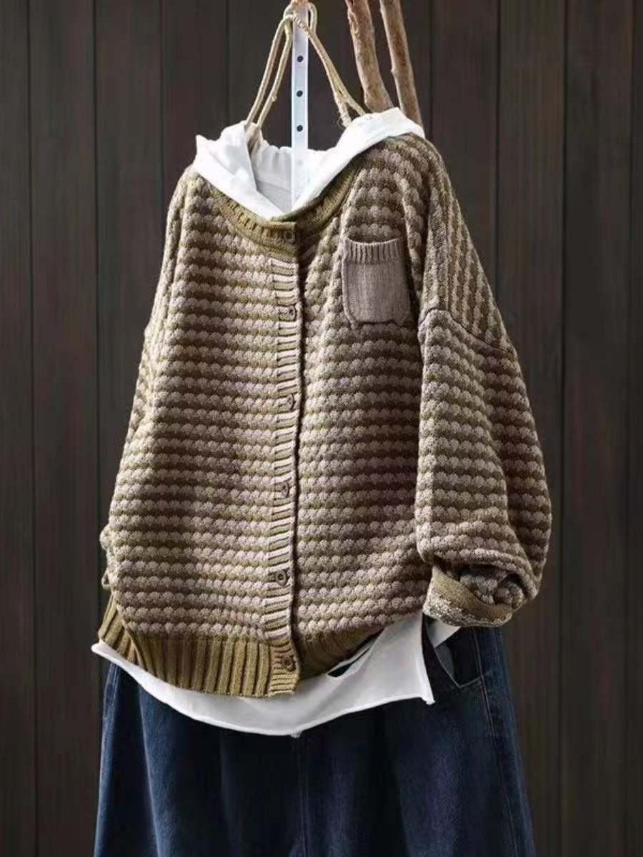 Cardigan en Tricot Texturé pour Femme 1
