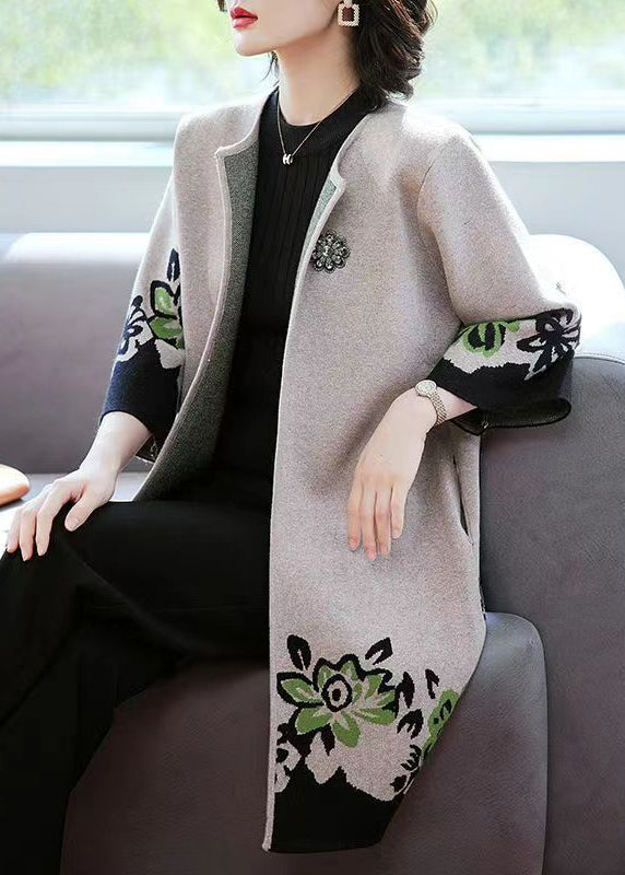 Cardigan en tricot Patchwork Imprimé pour Femme 1