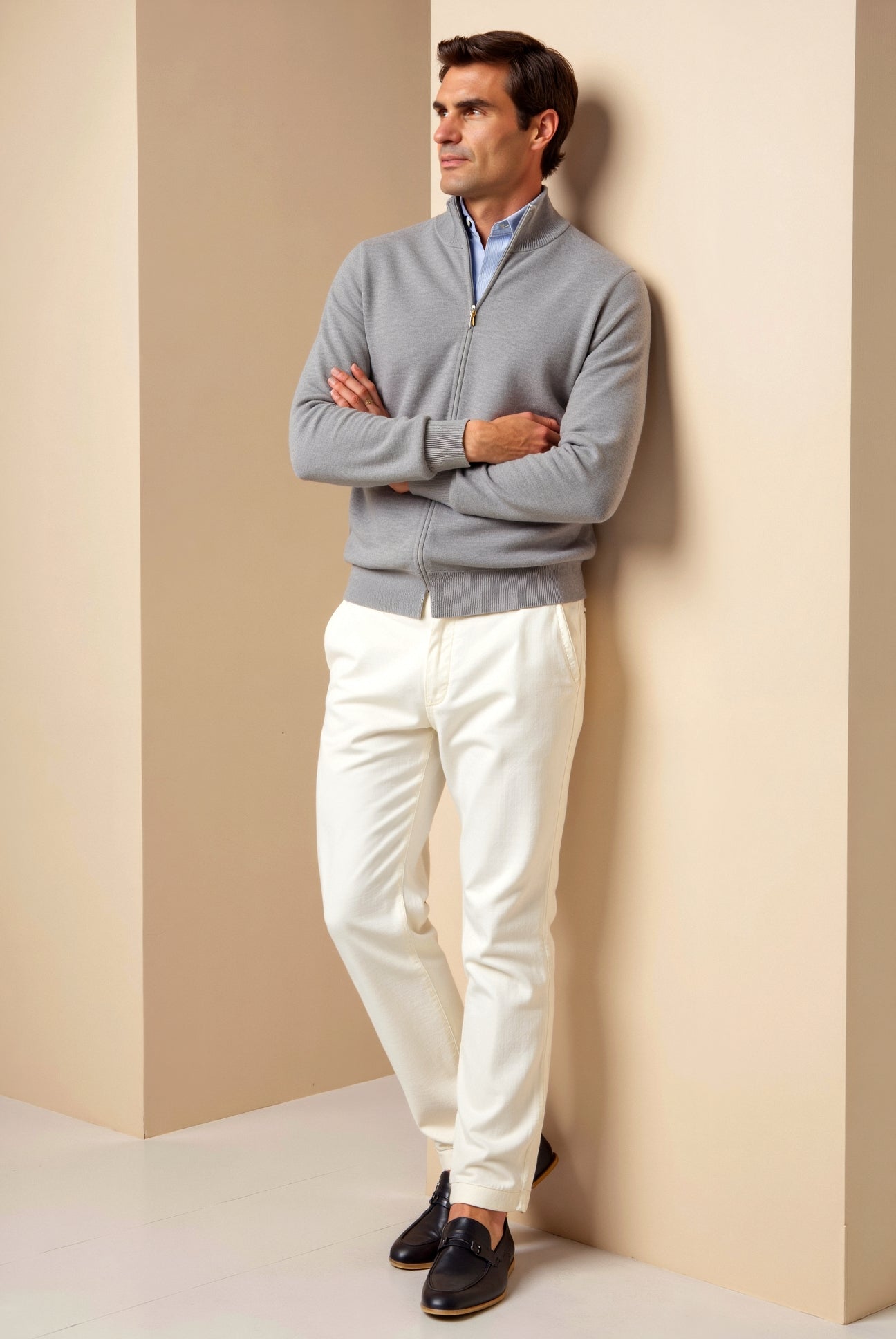 Cardigan pour Hommes Ajusté Chic 2