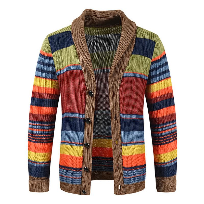 Cardigan pour homme à rayures colorées 0