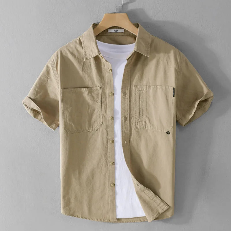 Chemise Homme Décontractée Coton Été 2