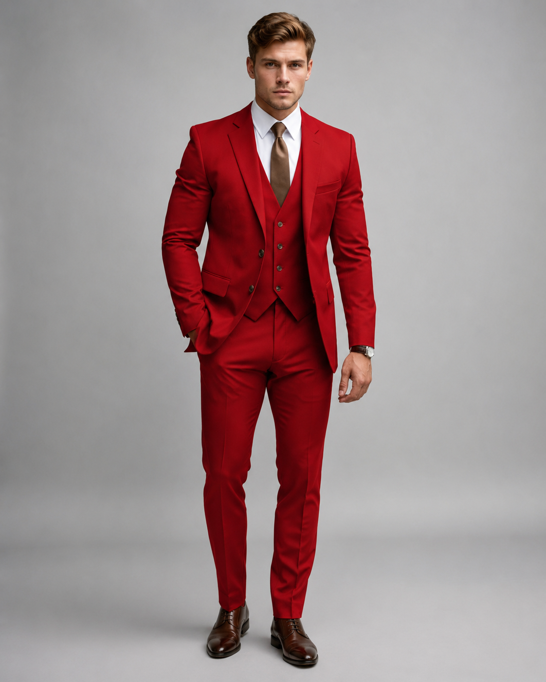 Costume de mariage 3 pièces pour homme avec gilet