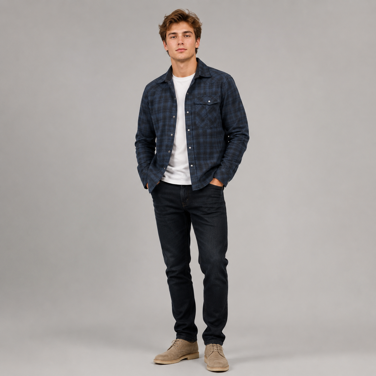 Chemise à Carreaux pour Hommes en Flanelle Confortable