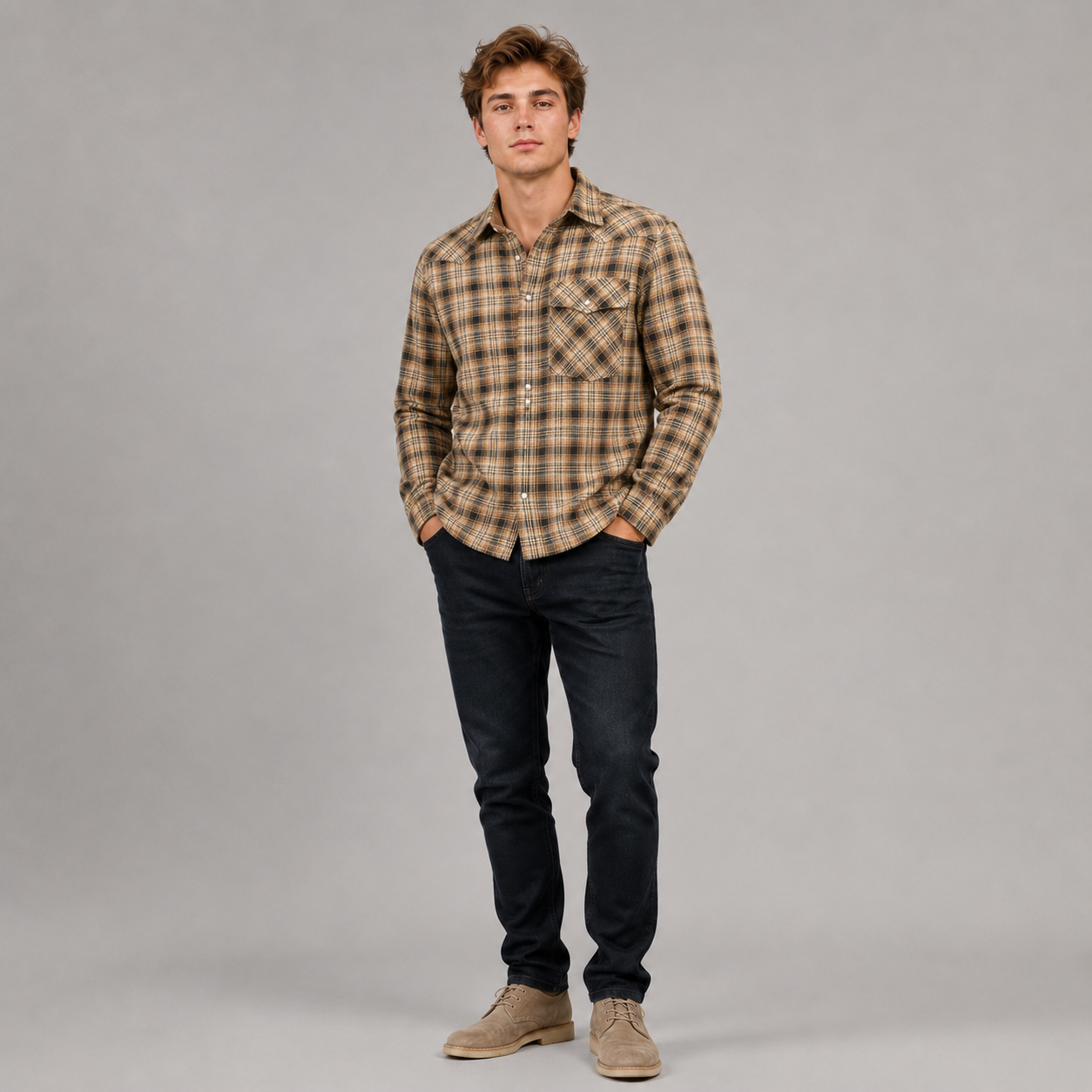 Chemise à Carreaux pour Hommes en Flanelle Confortable