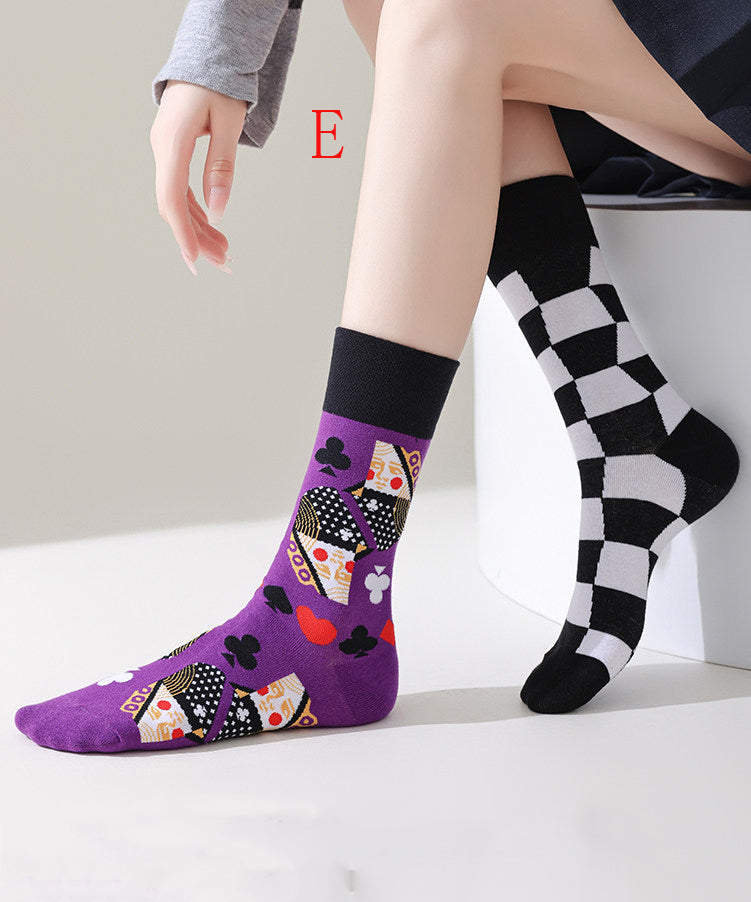 Chaussettes Mi-Mollet Design Asymétrique 4