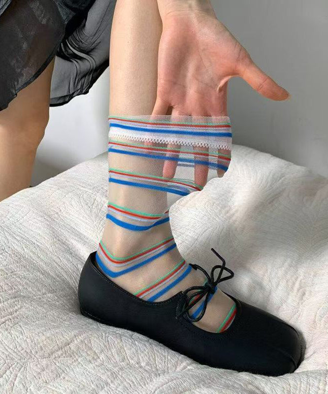 Chaussettes Mi-Mollet Rayées Confortables pour Femme 1