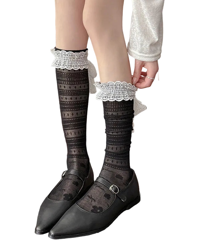 Chaussettes d'été à nœud en dentelle pour femmes 1