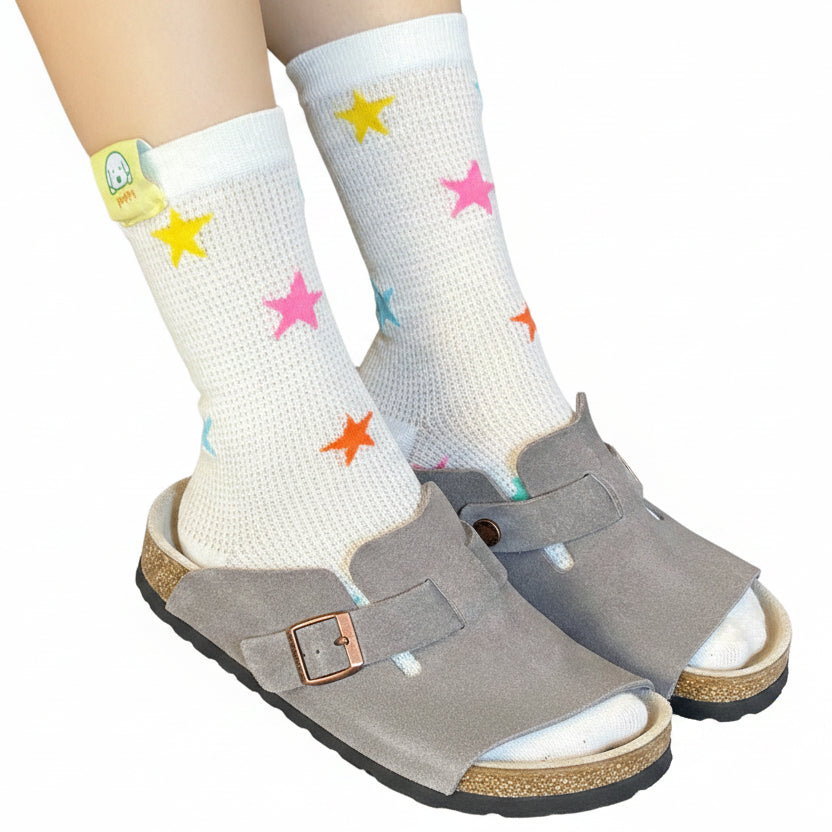 Chaussettes mi-mollet à pois colorés pour femmes été 3