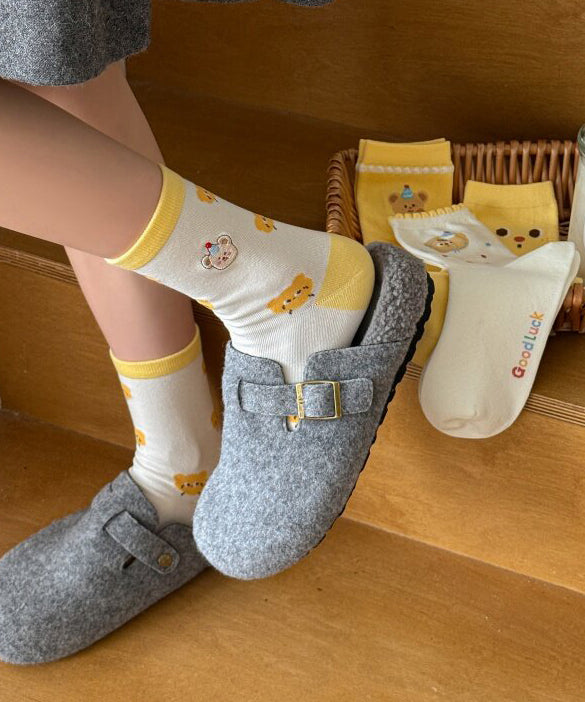 Chaussettes mi-mollet pour femmes à motif jacquard dessin animé 1