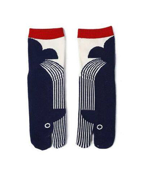 Chaussettes mi-mollet pour femmes à motif jacquard et bout fendu 4