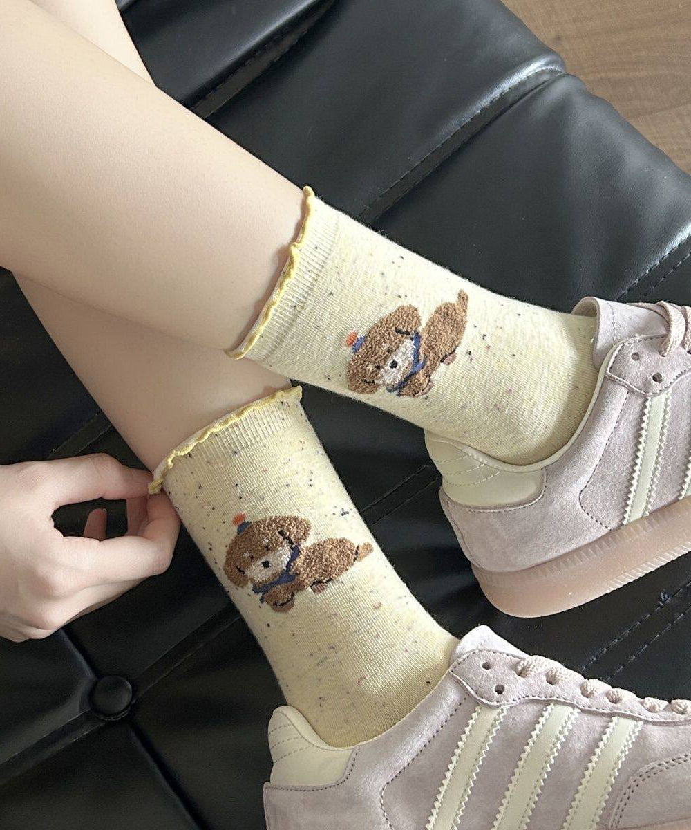 Chaussettes mi-mollet pour femmes motif champignon amusant 2