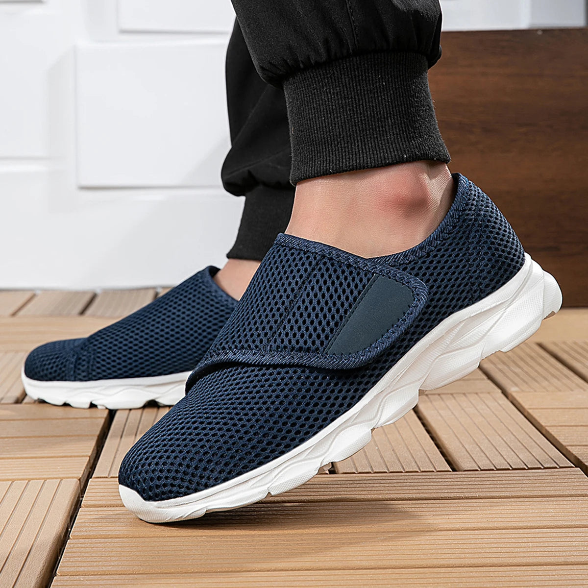 Chaussure de Marche Homme Ajustable Cuir Décontractée 5