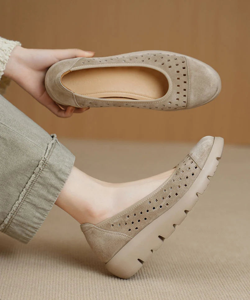 Chaussures plates pour femmes style rétro ajouré 0