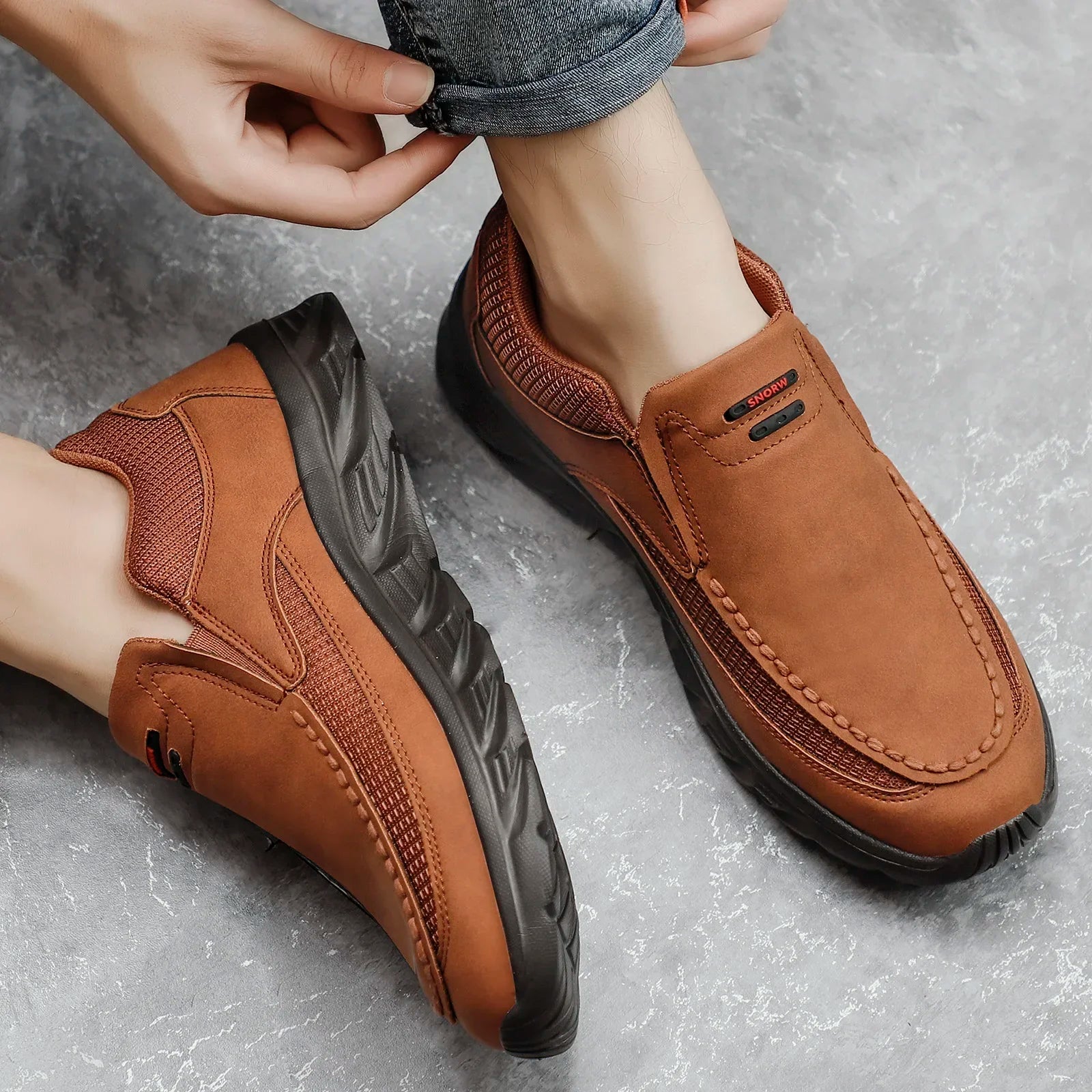Chaussures pour Hommes Mocassins Décontractés en Cuir 2
