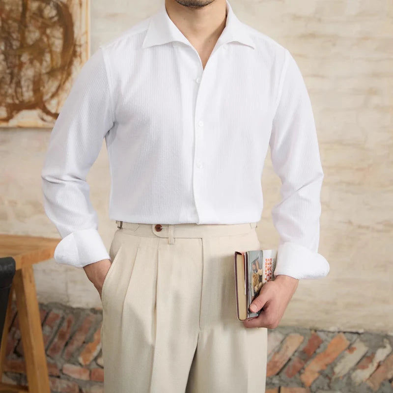 Chemise Ajustée à Micro-Carreaux pour Homme 4