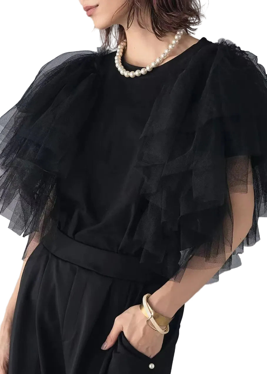 Chemise Femme Col Rond Patchwork Estivale Aérée 0