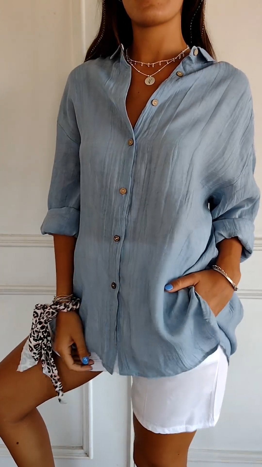Chemise Femme Manches Longues Plissée 1